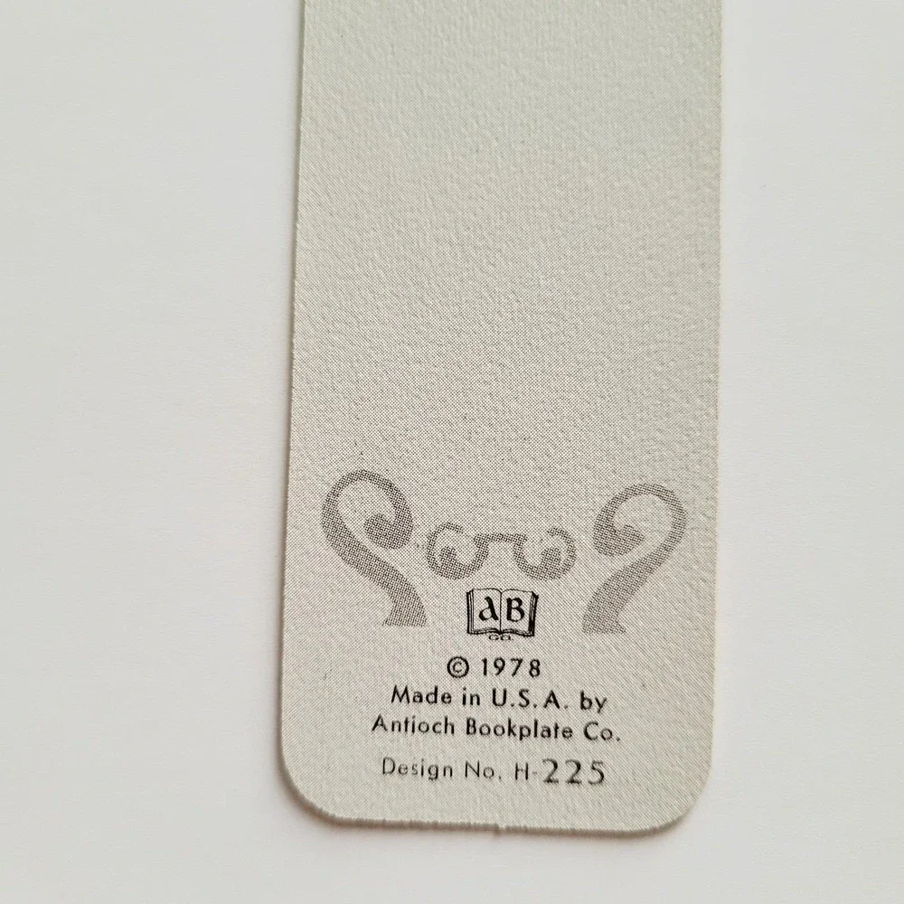 Vintage 70s Office Mouse Bookmark Brown Yarn Tassel 1978 Antioch Bookplate H-225